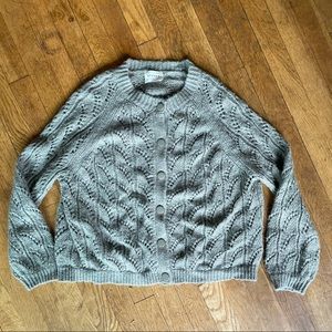 Sezane dusty green cardigan